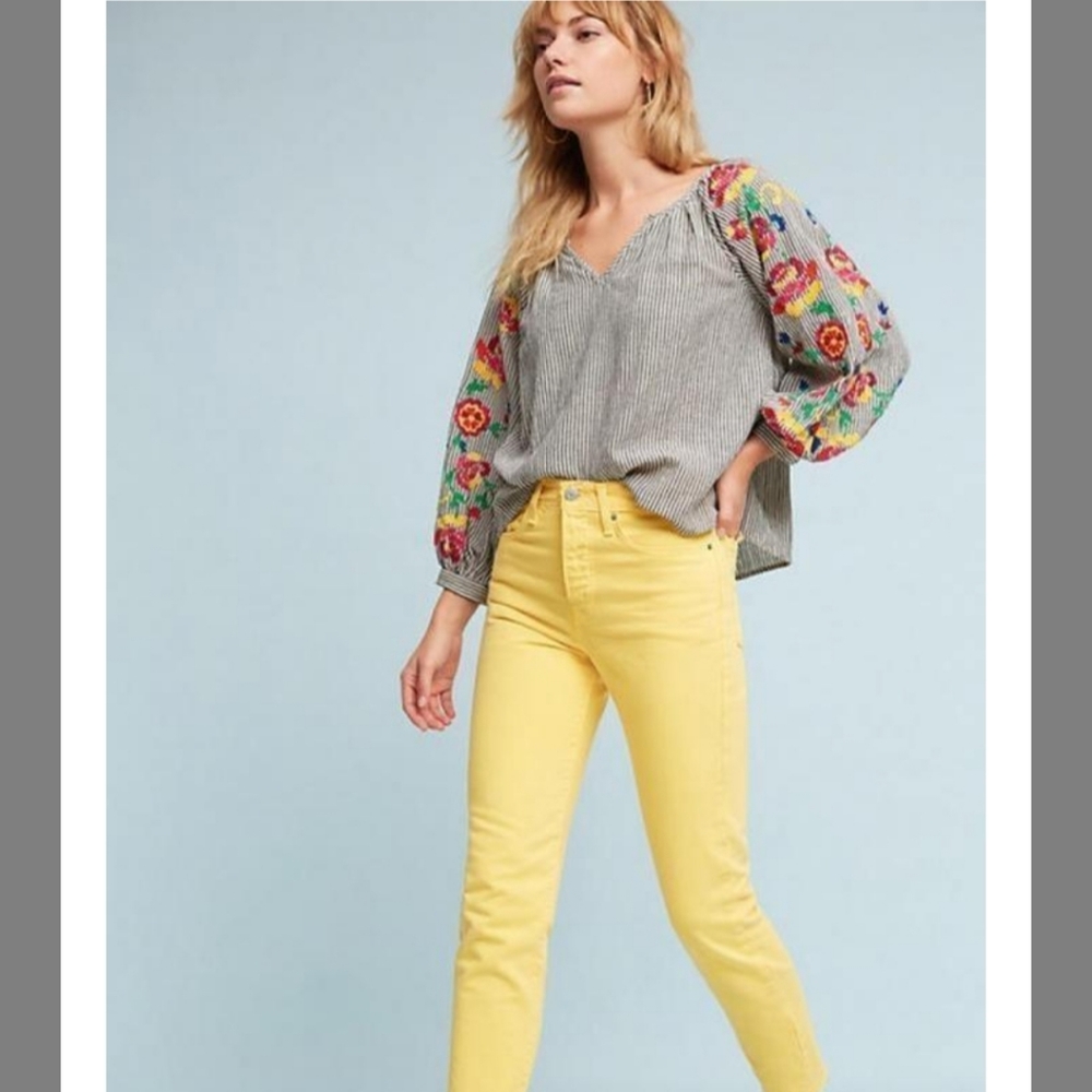 Anthropologie | Floreat embroidered Soleil top